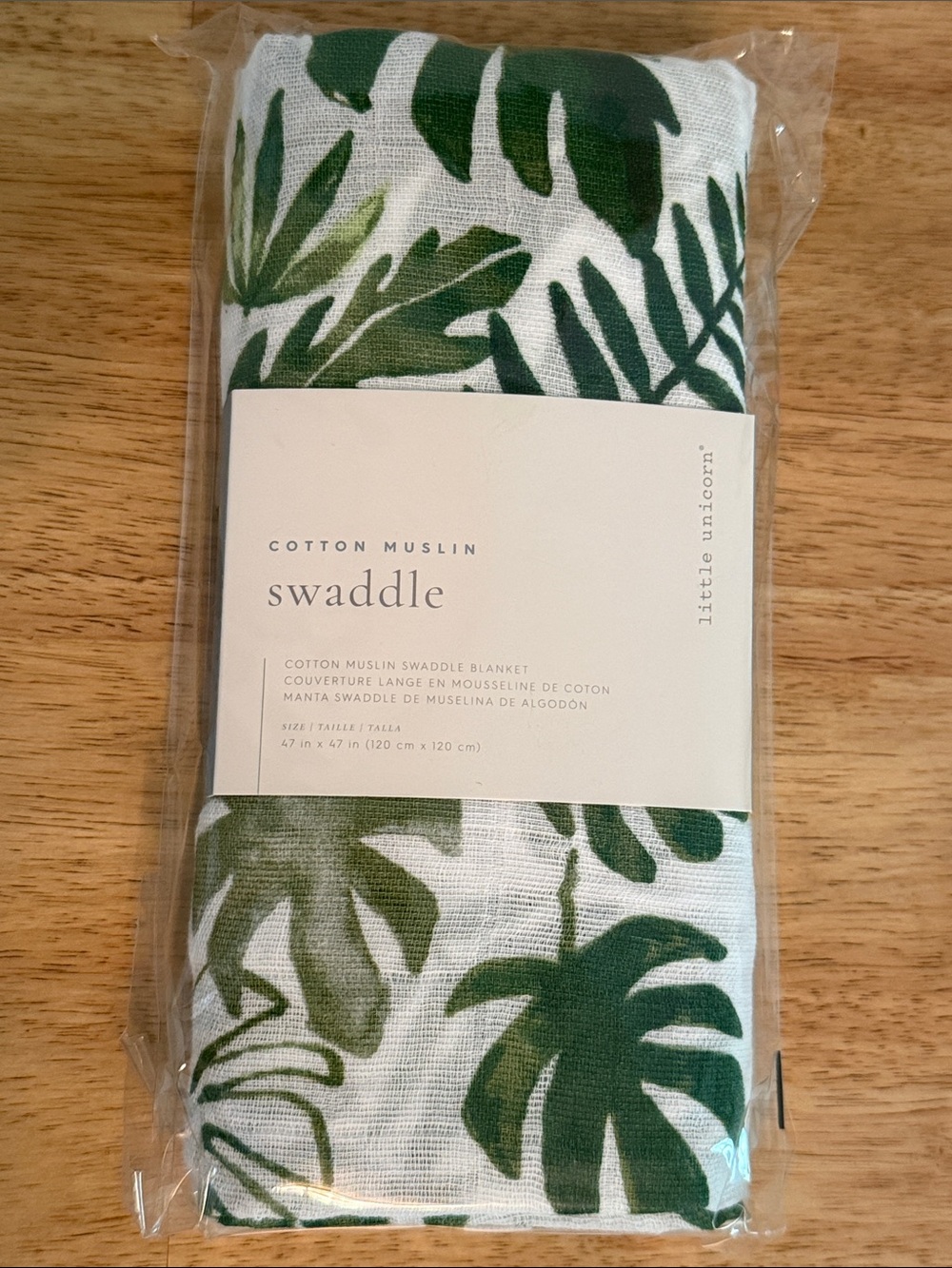 Little Unicorn Green Palm Cotton Muslin Swaddle